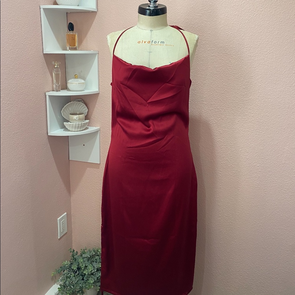 Silk Burgundy Dress